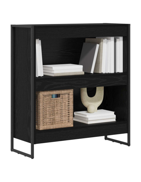 Armadio per Libri Rovere Nero 80 x 30 x 155 cm