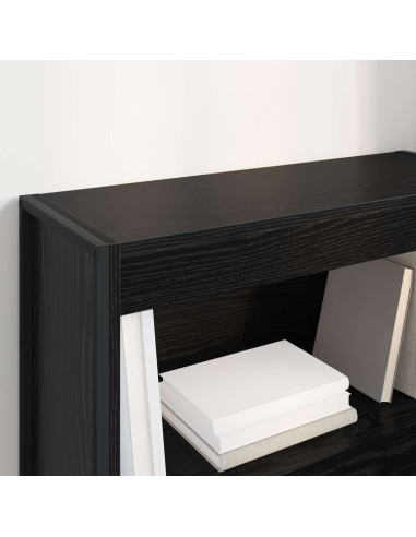 Armadio per Libri Rovere Nero 80 x 30 x 155 cm