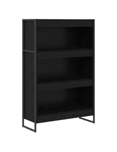 Armadio per Libri Rovere Nero 80 x 30 x 155 cm 2