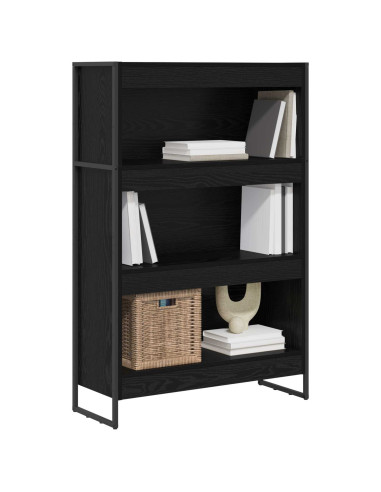 Armadio per Libri Rovere Nero 80 x 30 x 155 cm
