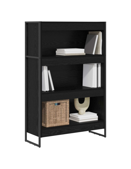 Armadio per Libri Rovere Nero 80 x 30 x 155 cm