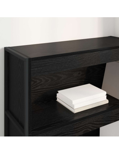 Armadio per Libri Rovere Nero 80 x 30 x 155 cm