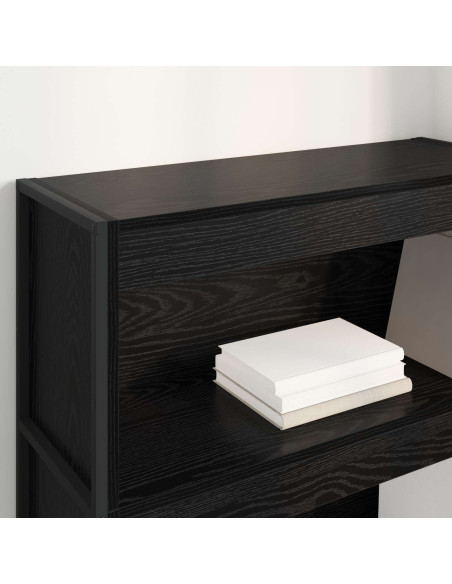 Armadio per Libri Rovere Nero 80 x 30 x 155 cm