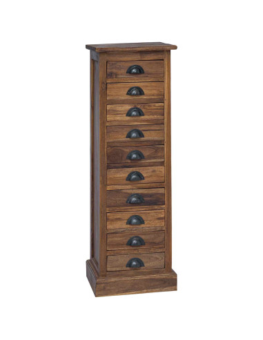 Cassettiera Marrone 35 x 30 x 110 cm Legno di teak solido
