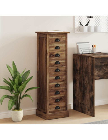 Cassettiera Marrone 35 x 30 x 110 cm Legno di teak solido