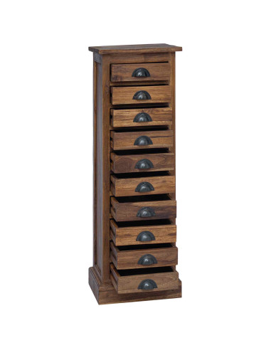 Cassettiera Marrone 35 x 30 x 110 cm Legno di teak solido