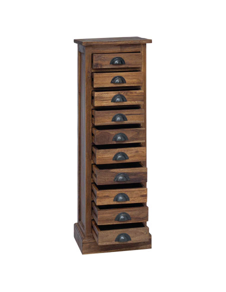 Cassettiera Marrone 35 x 30 x 110 cm Legno di teak solido