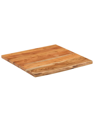 Piano Scrivania 80x80x3,8cm Quadrato Massello Acacia Bordi Vivi