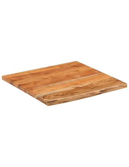 Piano Scrivania 80x80x3,8cm Quadrato Massello Acacia Bordi Vivi