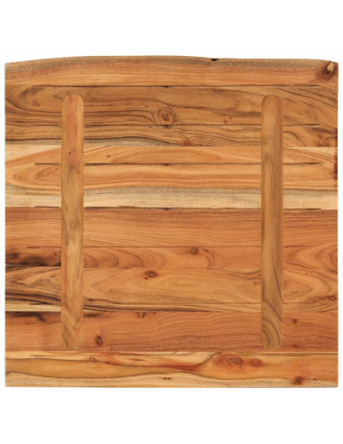Piano Scrivania 80x80x3,8cm Quadrato Massello Acacia Bordi Vivi