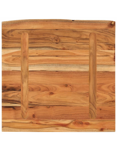 Piano Scrivania 80x80x3,8cm Quadrato Massello Acacia Bordi Vivi