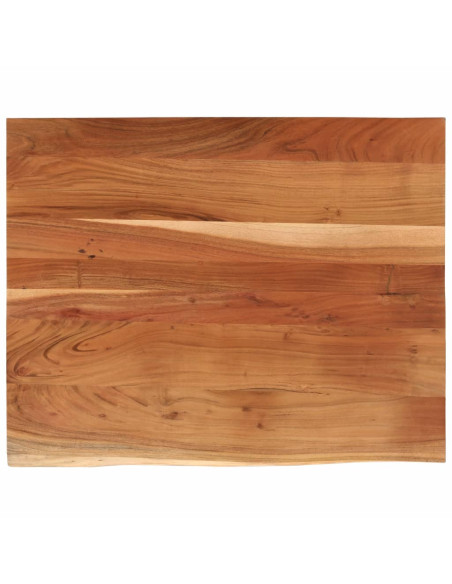Piano Scrivania 100x80x3,8 Rettangolare Legno Acacia Bordi Vivi