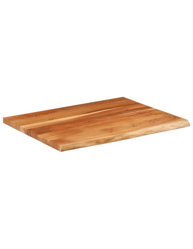 Piano Scrivania 100x80x3,8 Rettangolare Legno Acacia Bordi Vivi