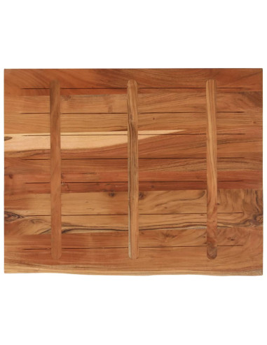 Piano Scrivania 100x80x3,8 Rettangolare Legno Acacia Bordi Vivi