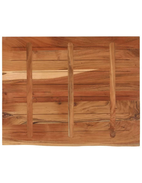 Piano Scrivania 100x80x3,8 Rettangolare Legno Acacia Bordi Vivi