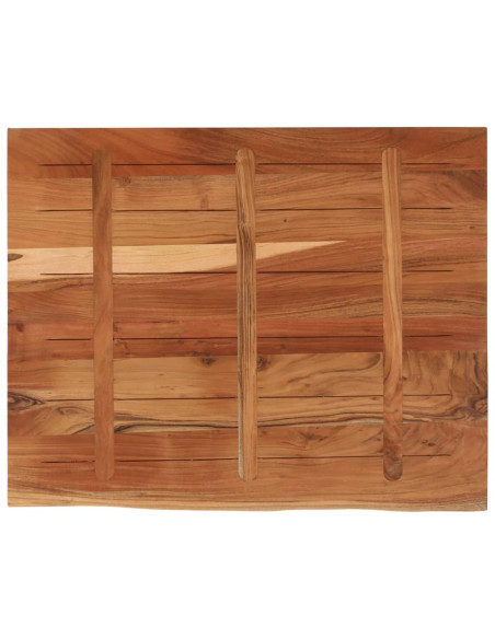 Piano Scrivania 110x80x3,8 Rettangolare Legno Acacia Bordi Vivi