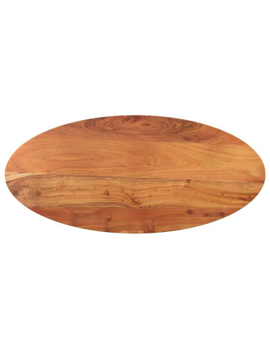 Piano Tavolo 120x60x2,5 cm Ovale in Legno Massello di Acacia
