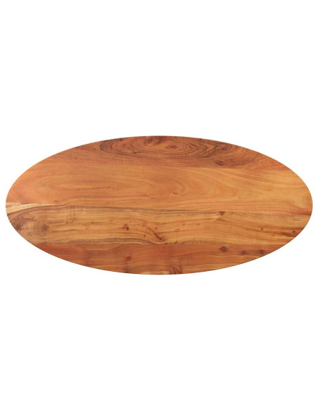 Piano Tavolo 120x60x2,5 cm Ovale in Legno Massello di Acacia