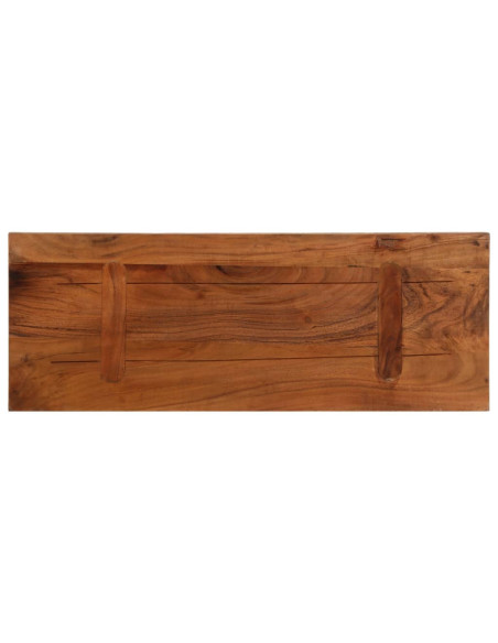 Piano Tavolo 90x30x3,8 cm Rettangolare in Massello di Recupero