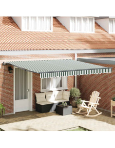 Tenda Retrattile Verde e Bianco 400 × 350 cm