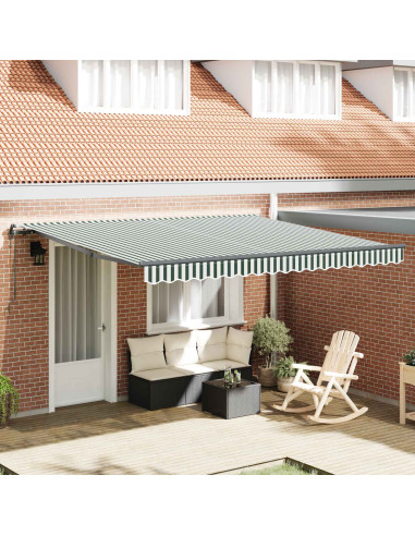 Tenda Retrattile Verde e Bianco 400 × 350 cm