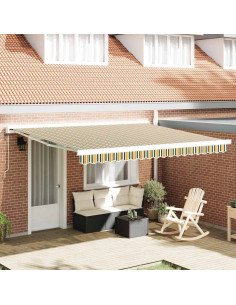 Tenda Retrattile Verde e Bianco 400 × 350 cm