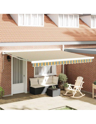 Tenda Retrattile Verde e Bianco 400 × 350 cm