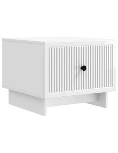 Tavolino da salotto con cassetto Bianco Lucido 49 x 50 x 40 cm