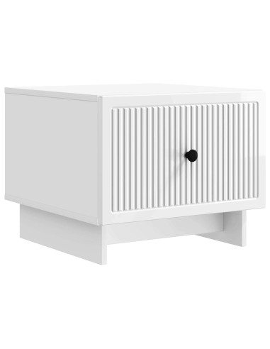 Tavolino da salotto con cassetto Bianco Lucido 49 x 50 x 40 cm