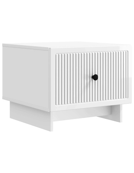 Tavolino da salotto con cassetto Bianco Lucido 49 x 50 x 40 cm