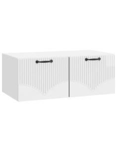 Mobile Porta TV da Muro Bianco Lucido 78,5 x 41 x 30 cm