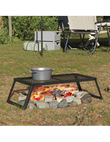 Griglia da Campeggio Pieghevole Nero 58 x 31 x 2 cm