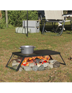 Griglia da Campeggio Pieghevole Nero 31,5 x 26,5 x 4 cm