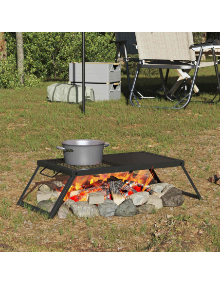 Griglia da Campeggio Pieghevole Nero 31,5 x 26,5 x 4 cm