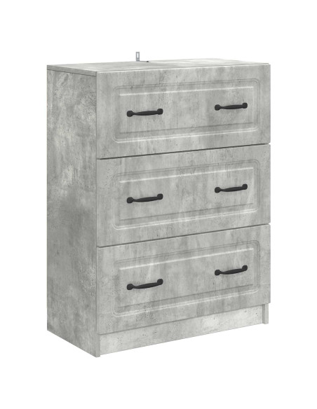 Mobile con Cassetti Grigio Cemento 66 x 34,5 x 87 cm