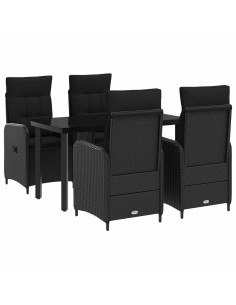 Set Tavolo da Salotto con cuscino con cuscino 5 pcs Nero