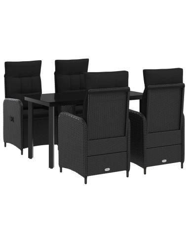 Set Tavolo da Salotto con cuscino con cuscino 5 pcs Nero