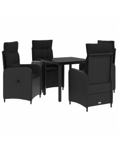 Set Tavolo da Salotto con cuscino con cuscino 5 pcs Nero