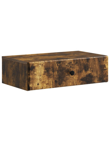 Tavolino da Parete Laterale Rovere Fumo 59 x 34,5 x 17 cm