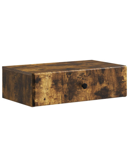 Tavolino da Parete Laterale Rovere Fumo 59 x 34,5 x 17 cm