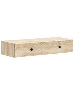 Tavolino da Parete Laterale Rovere Sonoma 87,5 x 34,5 x 17 cm