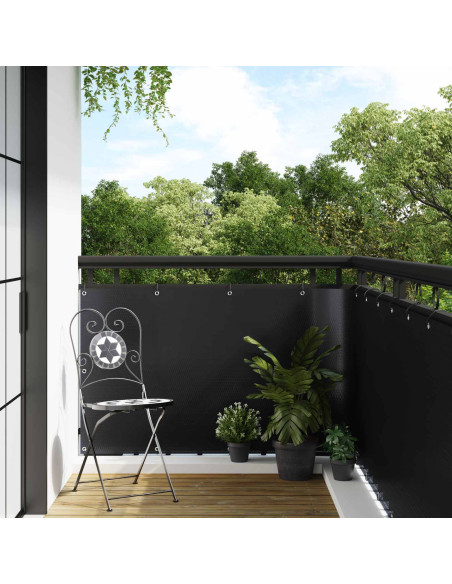 Schermo per Balcone con Occhielli Nero
