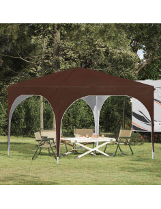 Tenda per feste a pop-up 290 x 290 x 245 cm Marrone
