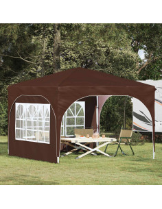 Tenda per feste a pop-up 290 x 290 x 245 cm Marrone