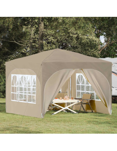 Tenda per feste a pop-up 290 x 290 x 245 cm Crema