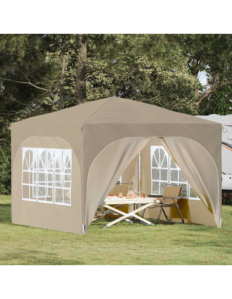 Tenda per feste a pop-up 290 x 290 x 245 cm Crema