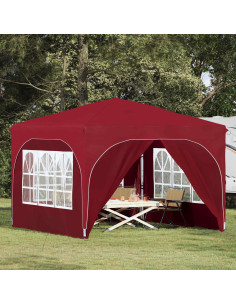 Tenda per feste a pop-up 290 x 290 x 245 cm Borgogna
