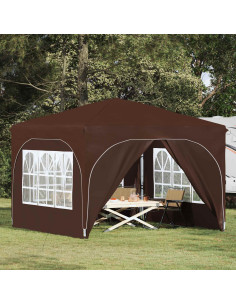 Tenda per feste a pop-up 290 x 290 x 245 cm Marrone