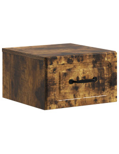 Mobiletto da notte a muro Rovere Fumo 34,5 x 33 x 20 cm