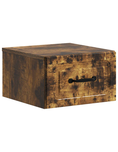 Mobiletto da notte a muro Rovere Fumo 34,5 x 33 x 20 cm